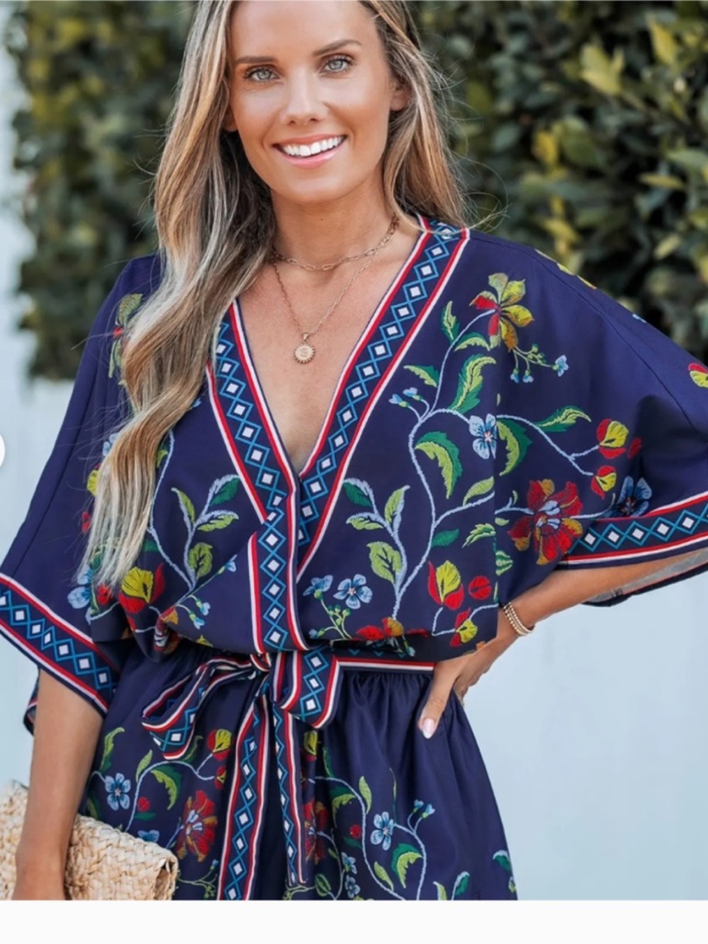 Like new Cupshe Kimono Romper Jumpsuit Navy M $35!!
